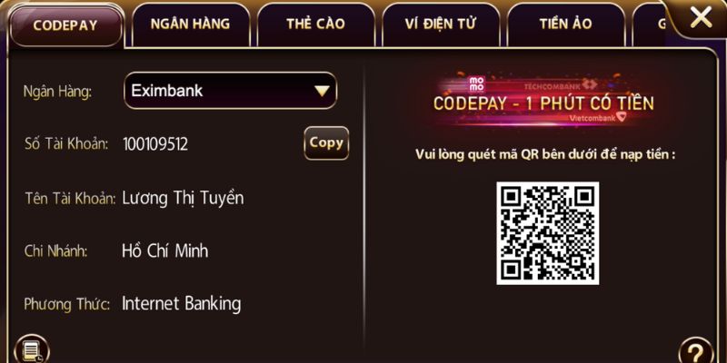 Hướng dẫn nạp tiền bằng Code Pay